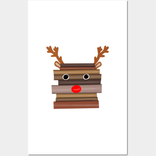 Christmas reindeer made of books Posters and Art